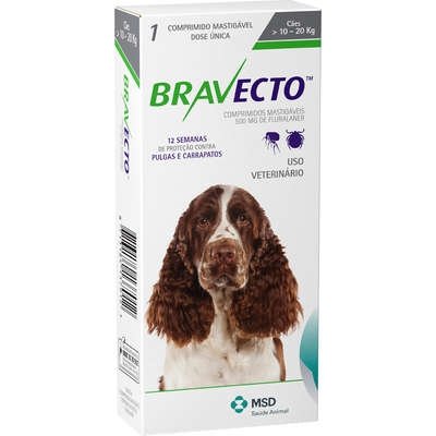 Imagem de BRAVECTO Antipulgas e Carrapatos MSD para Cães de 10 a 20 Kg