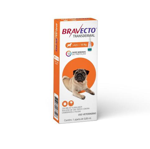 Imagem de Antipulgas e Carrapatos MSD Bravecto para Cães de 4,5 a 10 Kg - 250 mg