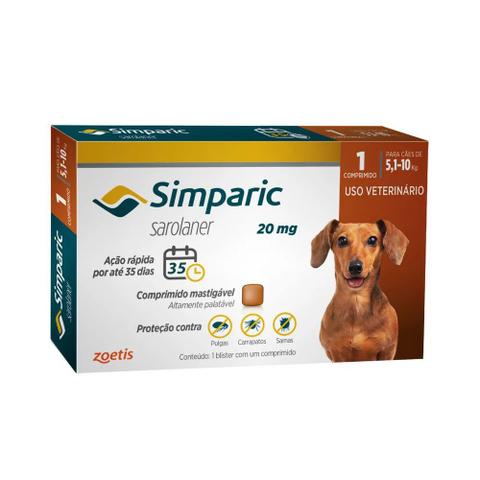 Imagem de Antipulgas e Carrapatos Simparic para cães de 5 a 10kg