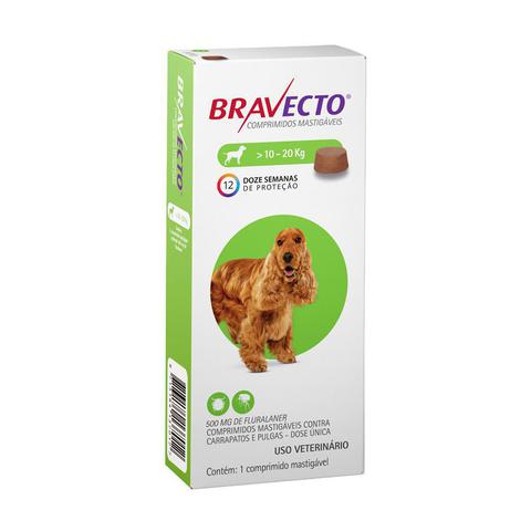 Imagem de Bravecto MSD Antipulgas e Carrapatos para Cães de 10 A 20 kg