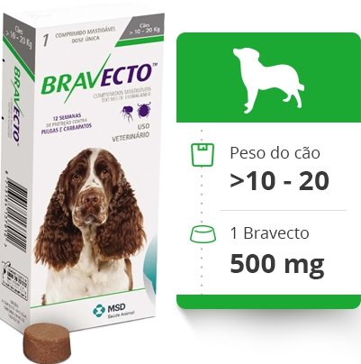 Imagem de Antipulgas e Carrapatos Bravecto 10 a 20 Kg