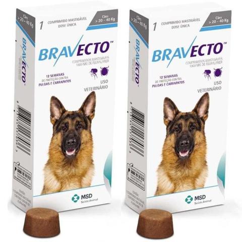 Imagem de Combo 2 Unidades Antipulgas E Carrapatos Bravecto Para Cães De 20 A 40kg - Msd