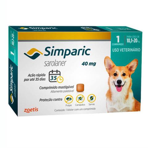 Imagem de Simparic Antipulgas E Carrapatos Cães 10,1 A 20kg