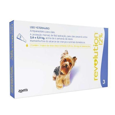 Imagem de Antipulgas e carrapatos revolution c/03 - 12% - 0,25ml cães ( 2,6 a 5 kg)