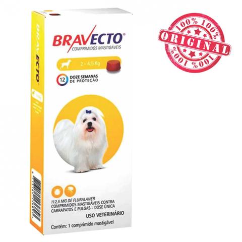 Imagem de Bravecto Antipulgas e carrapatos para cães / cachorros de 2 a 4.5 Kg