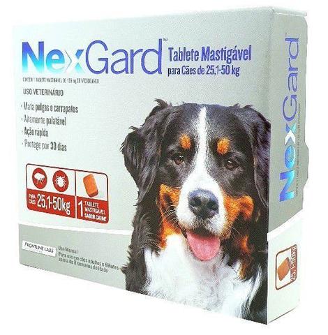 Imagem de NexGard Antipulgas e Carrapatos para Cães de 25,1 a 50 Kg - 136 mg