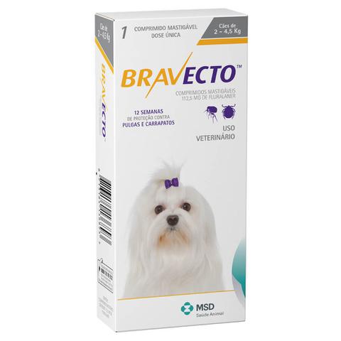 Imagem de Antipulgas e Carrapatos MSD Bravecto para Cães de 2 a 4,5Kg